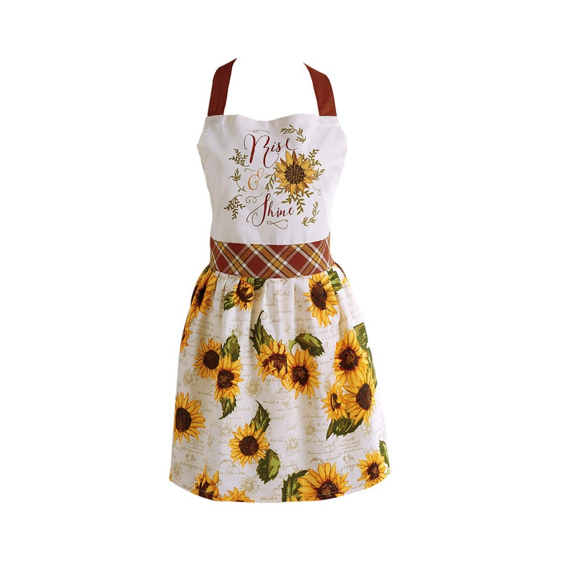 DII Women's Cotton Skirted Kitchen Apron for Cooking, Baking & Crafts, Adjustable with Generous Waist Ties, Rise and Shine, One Size - Image 1